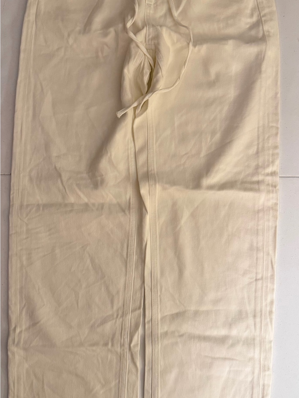 PARKE x Target Women’s Cream Drawstring Baggy Jeans - Picture 2 of 3